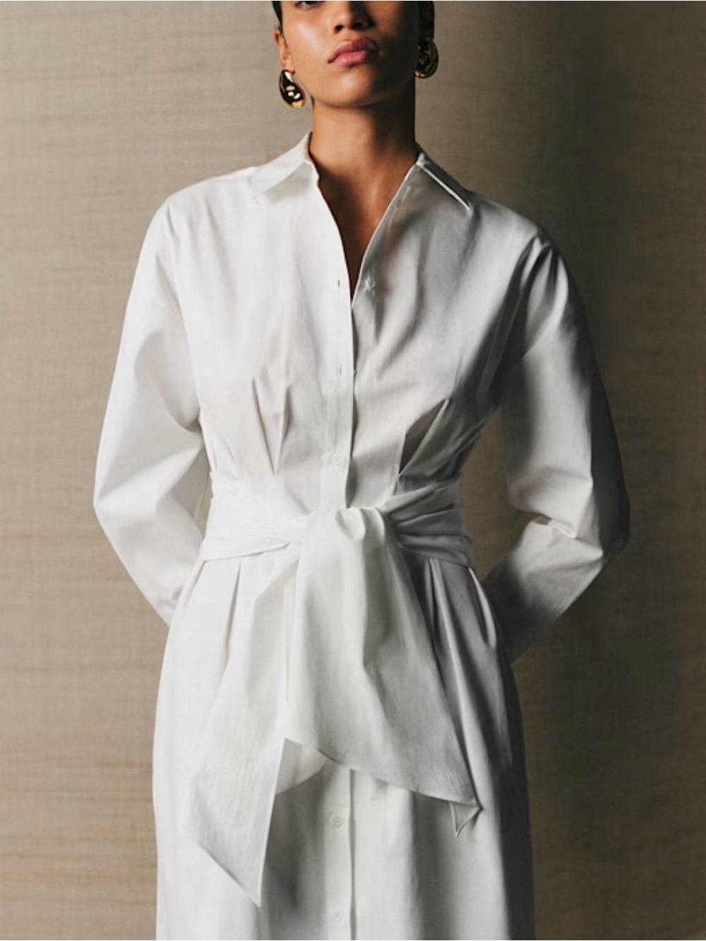 Sézane Sorelle Dress, White Maxi Shirt Dress EUR Size 40 U.S. 8 New W/Tags